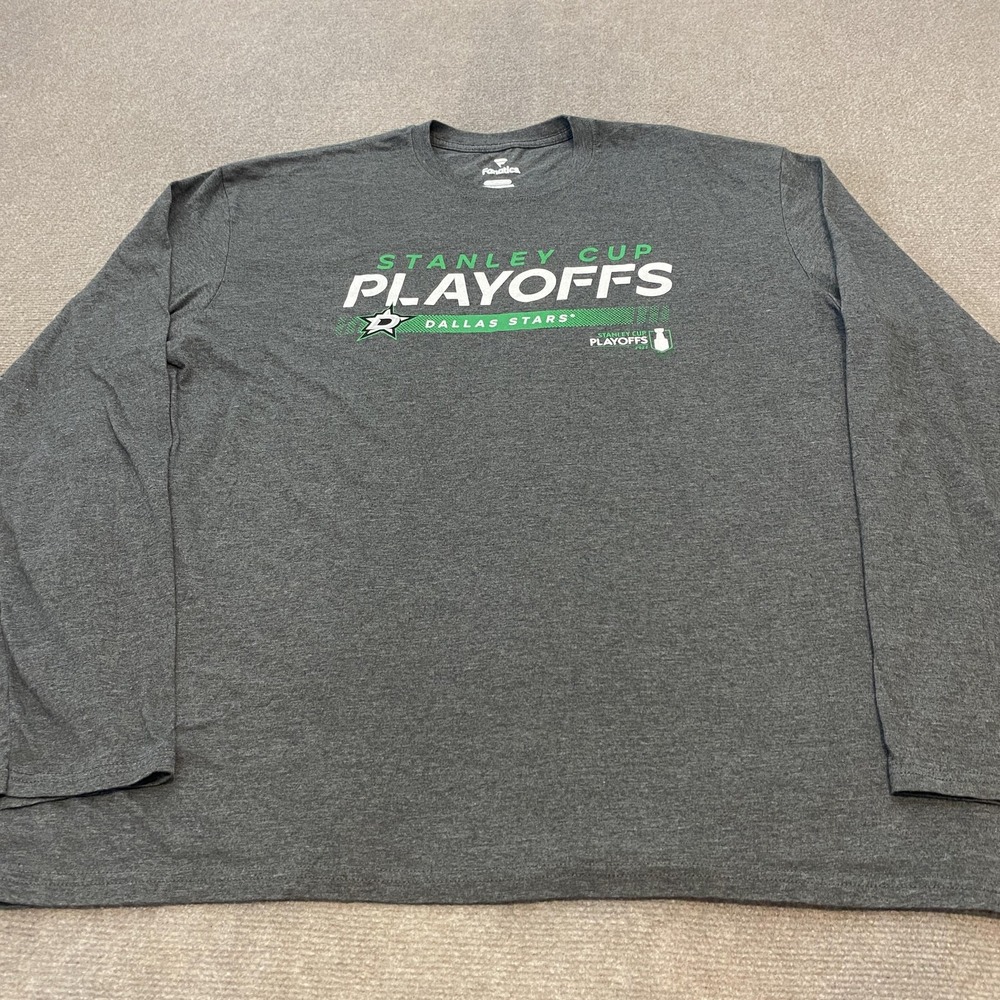 Dallas Stars Shirt Mens 2XL Gray Stanley Cup Playoffs NHL Hockey Fanatics 2022